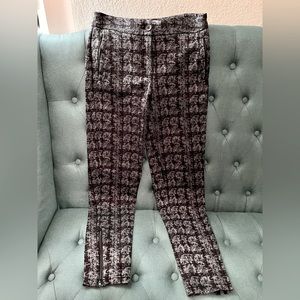 Betabrand Dress/Yoga Pants Skinny Leg Black and Gray Motif- Size Small Long